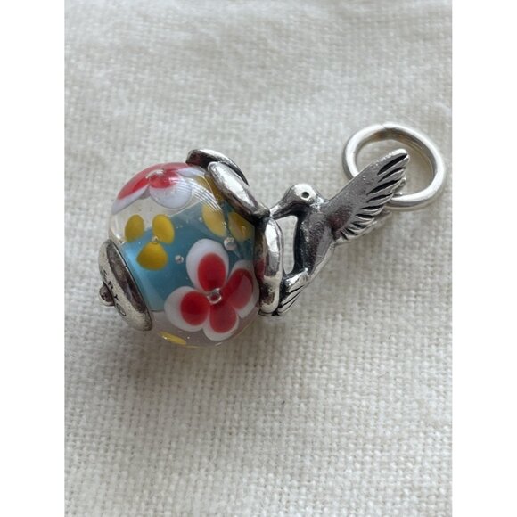 Rare Retired James Avery Hummingbird Glass Bead Finial - Picture 7 of 10